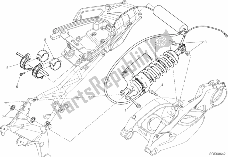 Todas las partes para Amortiguador Trasero de Ducati Multistrada 1200 S Touring 2014
